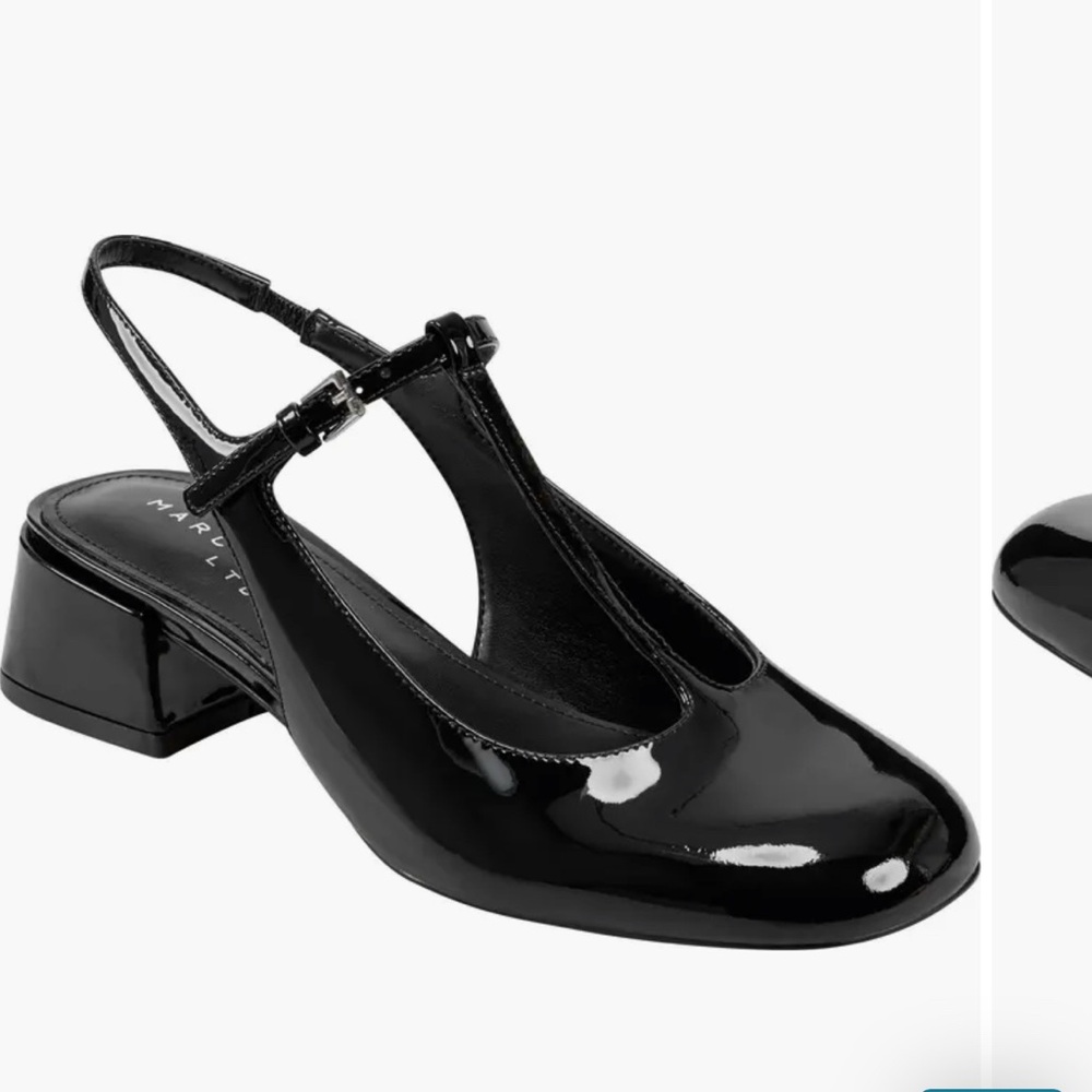 Marc Jacobs Ltd, Folly Slingback Pump.

Black patent leather, Worn only once.